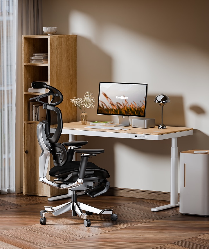 Height Adjustable Sit-Stand Bamboo Desk Q8 | FlexiSpot